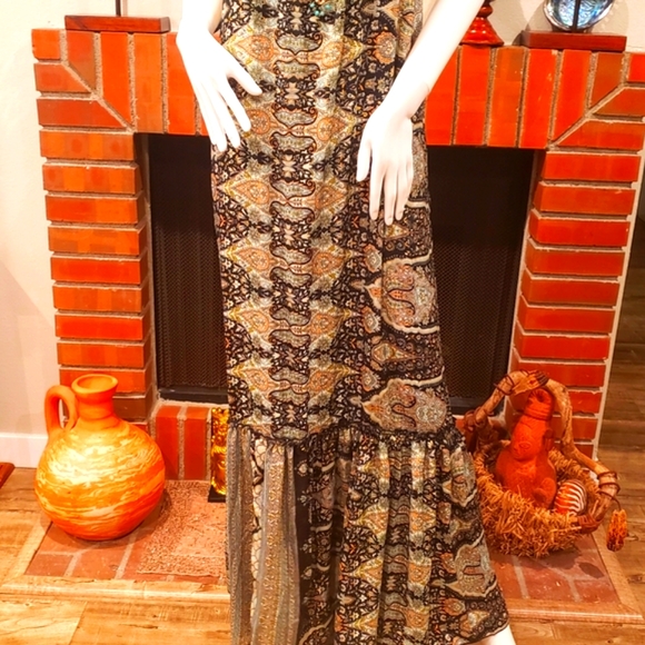 Karma Highway Shift Silky Tier Maxi Dress OS NWT - Picture 6 of 8